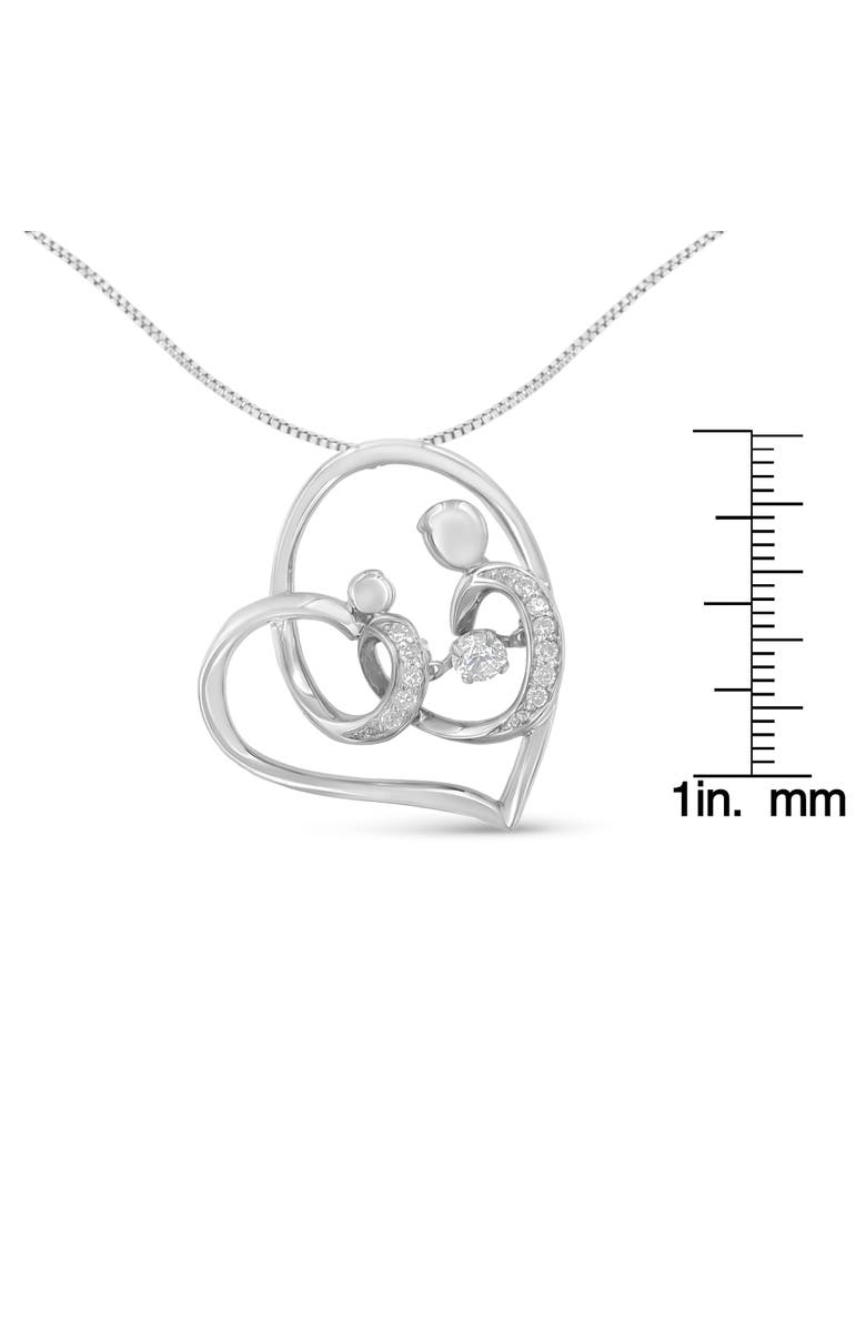 Haus of Brilliance .925 Sterling Silver 1/6 cttw Diamond Heart Pendant Necklace, Alternate, color, White