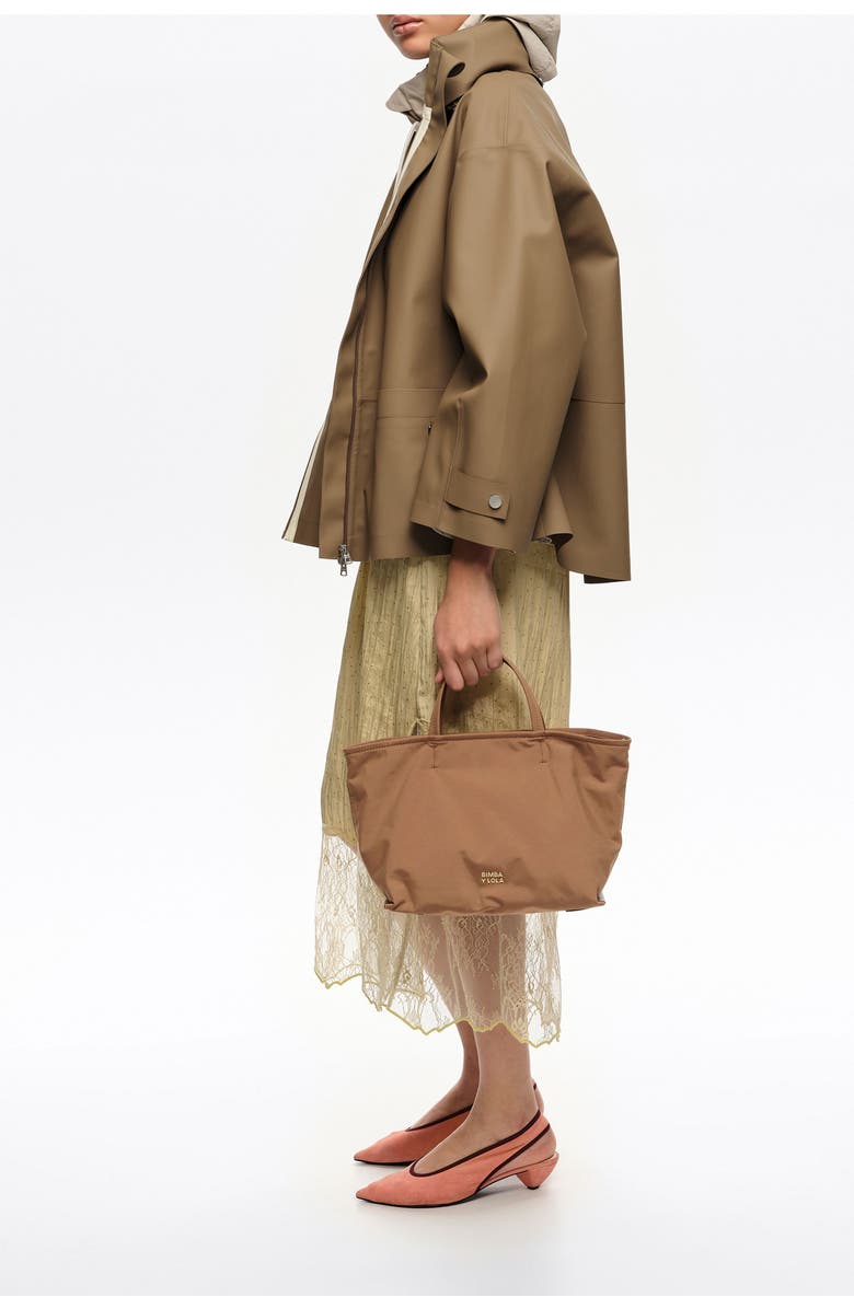 Bimba y Lola Medium Gabardine Shopper Bag, Alternate, color, Cinnamon