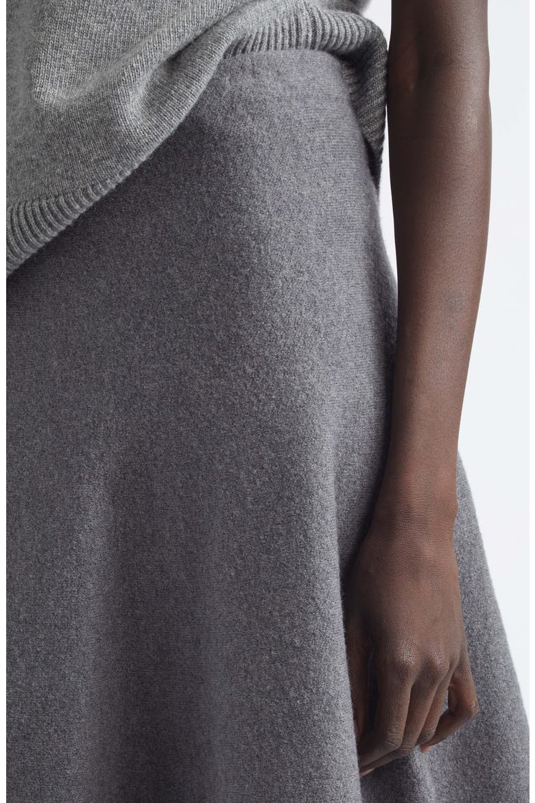 The Miller Structured Virgin Wool Knit Skirt, Alternate, color, HEATHER GREY