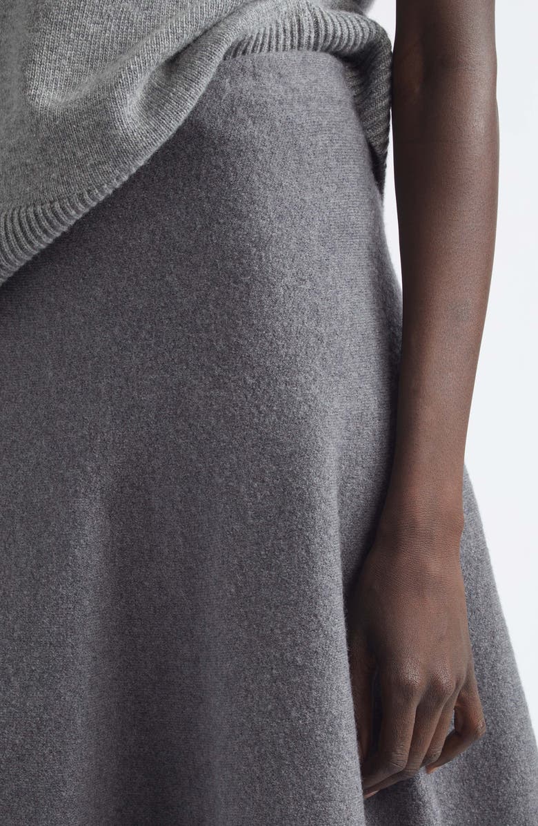 Brandon Maxwell The Miller Structured Virgin Wool Knit Skirt, Alternate, color, Heather Grey