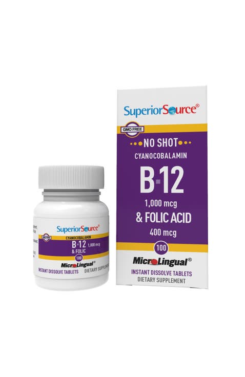Vitamin B-12 Cyanocobalamin Folic Acid Sublingual Dissolving Tablets