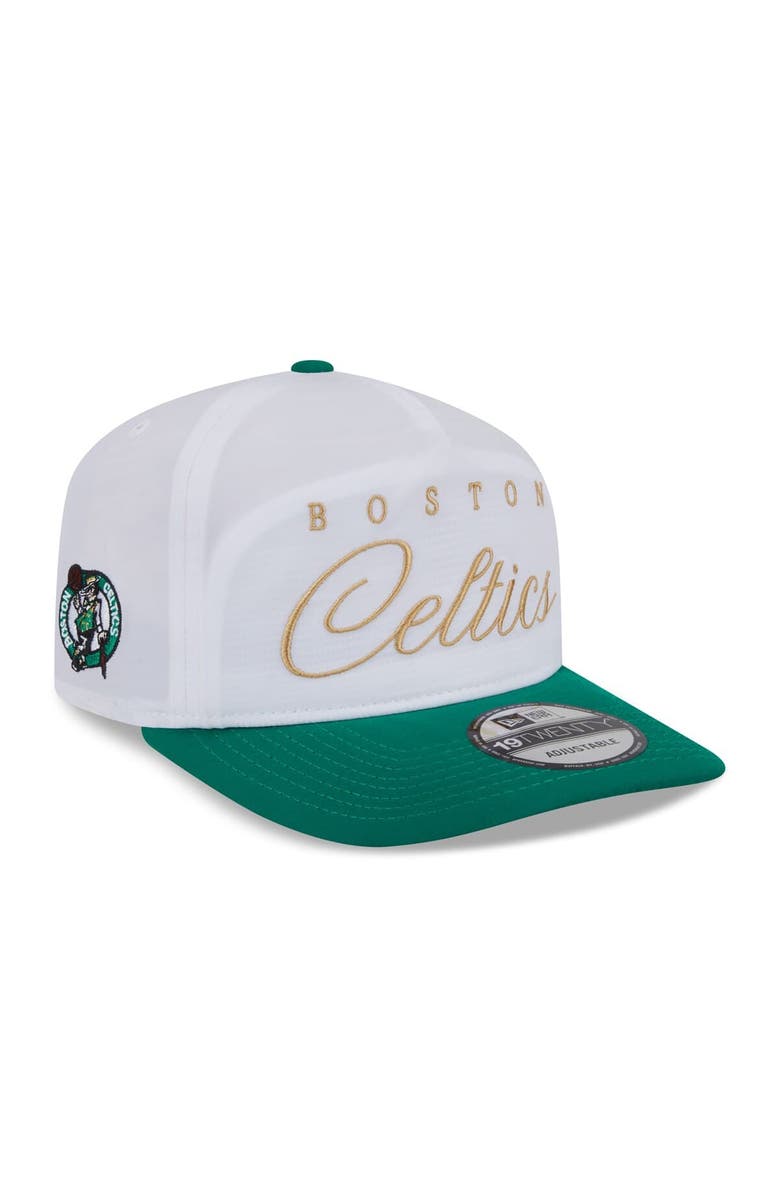 New Era Men's New Era White/Kelly Green Boston Celtics 2025 NBA Draft On-Stage Nylon 19TWENTY Adjustable Hat, Main, color, White