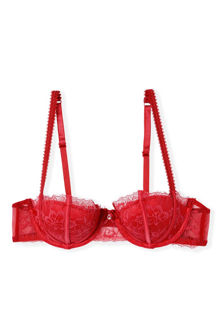 Mascarade Push-Up Balconette Bra, Alternate, color, RED