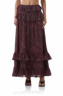 AFRM Pierre Tiered Maxi Skirt