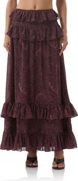 AFRM Pierre Tiered Maxi Skirt
