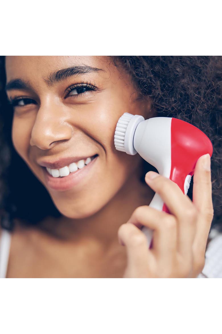 Red Light LED Scalp & Hair Therapy Brush & Advanced Facial Cleansing, Alternate, color, Red