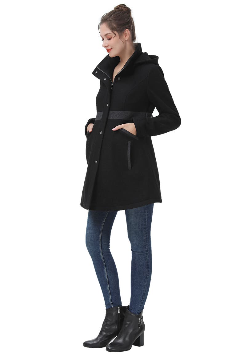 Adeline Wool Blend Maternity Coat, Alternate, color, BLACK/GRAY
