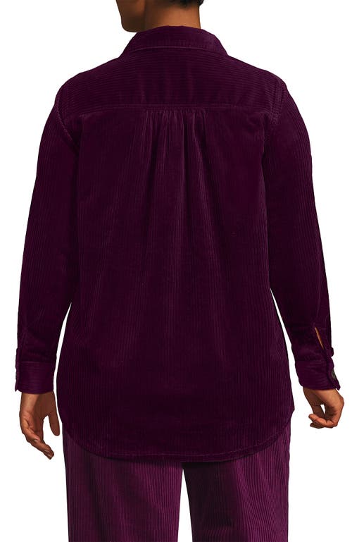 Lands' End Plus Size Wide Wale Corduroy Shirt Jacket In Purple