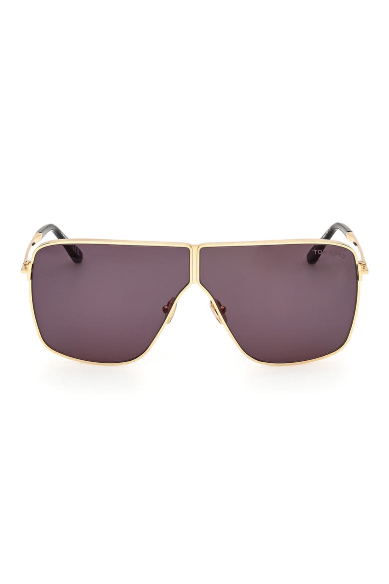 Huxley 68mm Oversize Navigator Sunglasses, Main, color, SHINY DEEP GOLD / SMOKE
