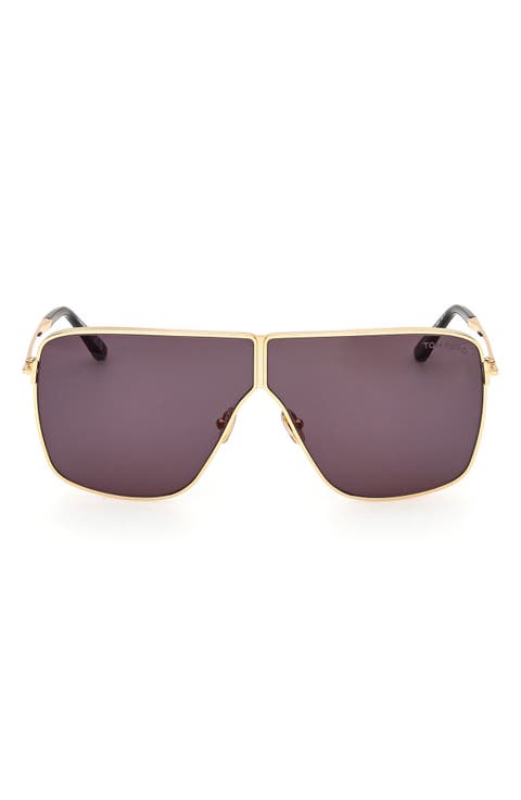 Huxley 68mm Oversize Navigator Sunglasses
