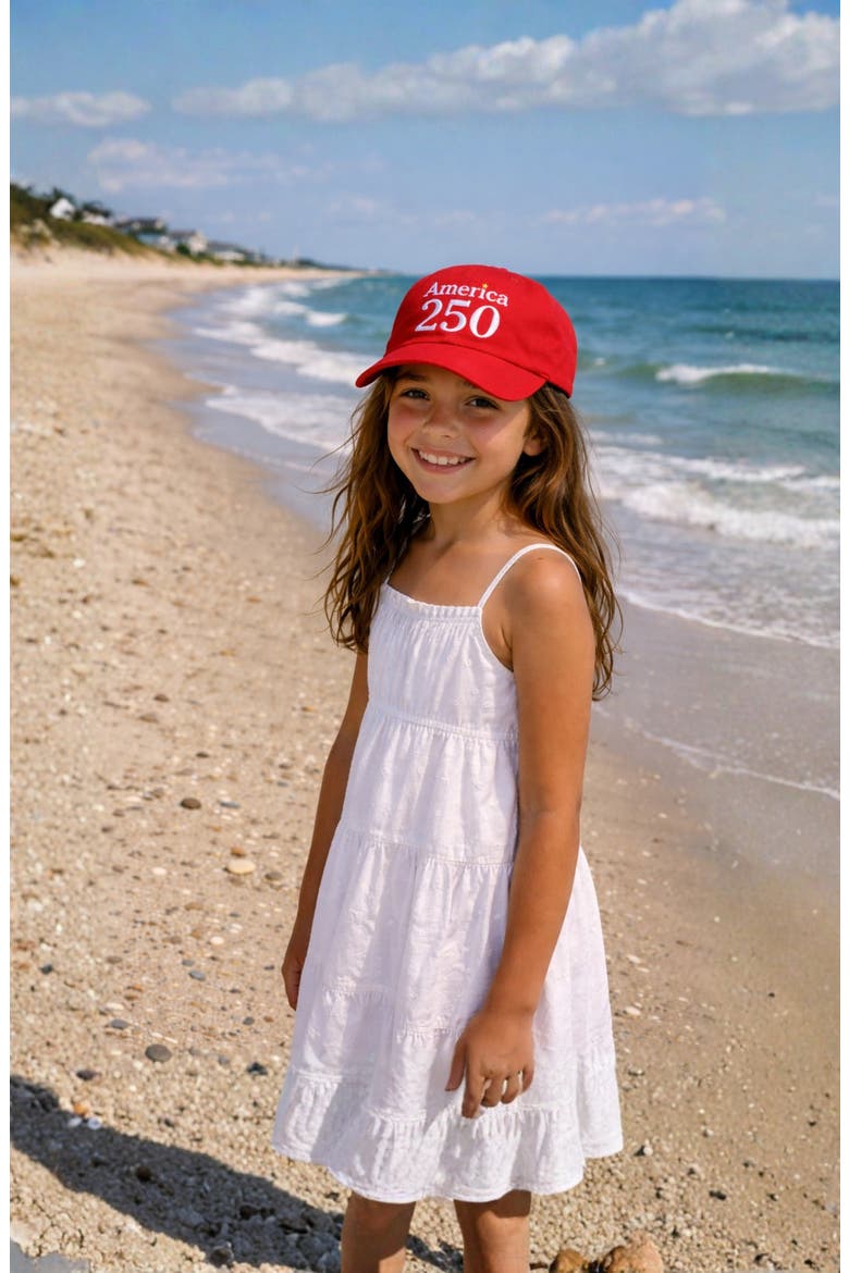 America 250th Bow Baseball Hat, Alternate, color, Red