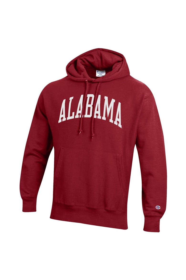 Men's Champion Crimson Alabama Crimson Tide Team Arch Reverse Weave Pullover Hoodie, Alternate, color, Crimson