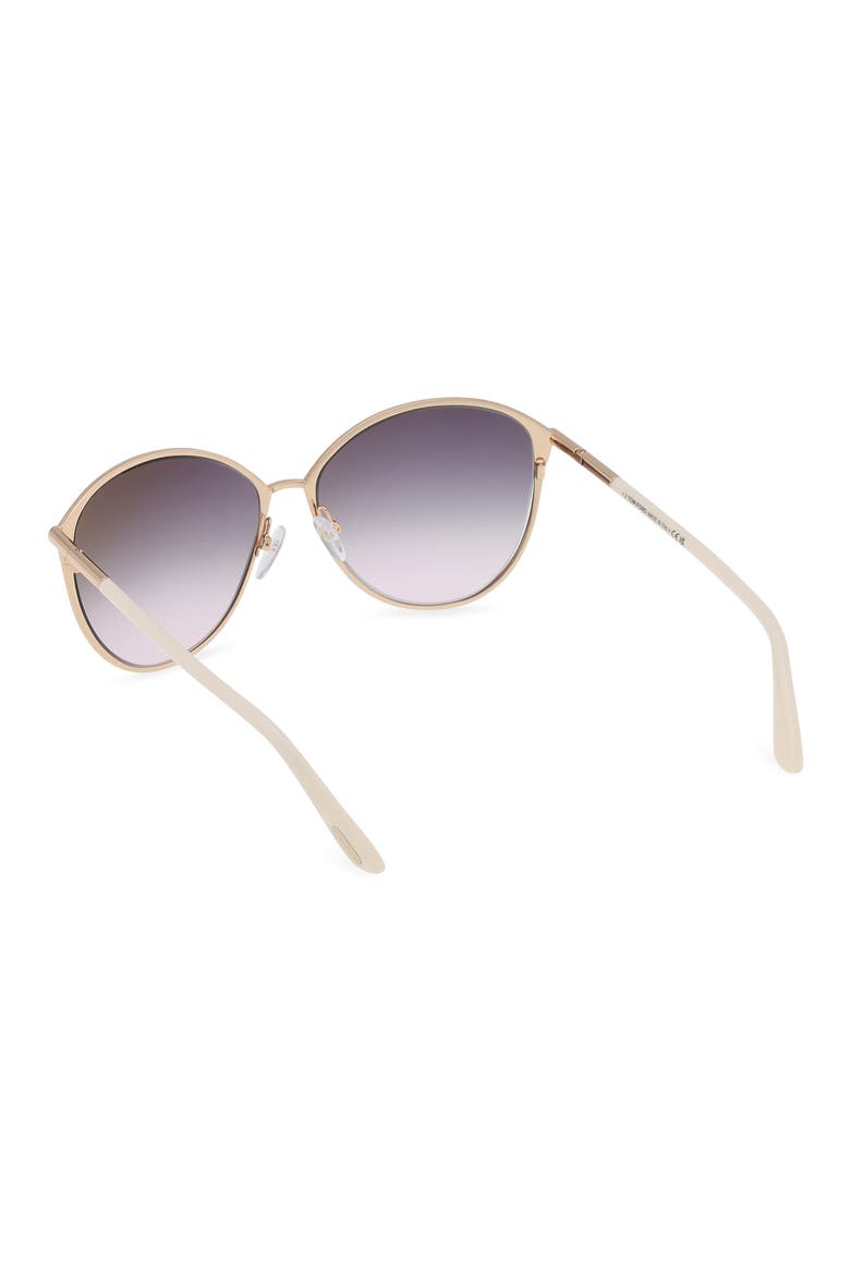 Penelope 59mm Gradient Round Sunglasses, Alternate, color, SHINY ROSE GOLD / SMOKE