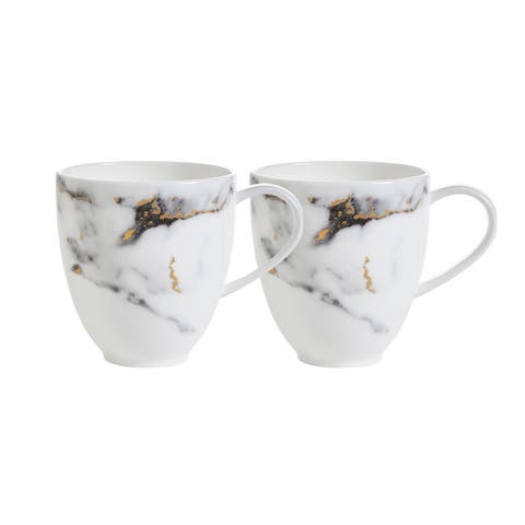 Marble Venice Fog Barrel Mug, Set of 2