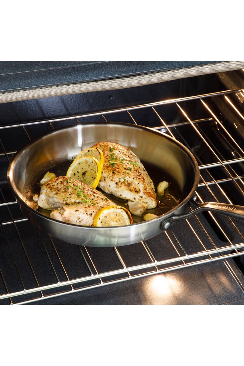 10 Inch Tri Ply Stainless Steel Frying Pan, Alternate, color, Stainless Steel-Black Handle