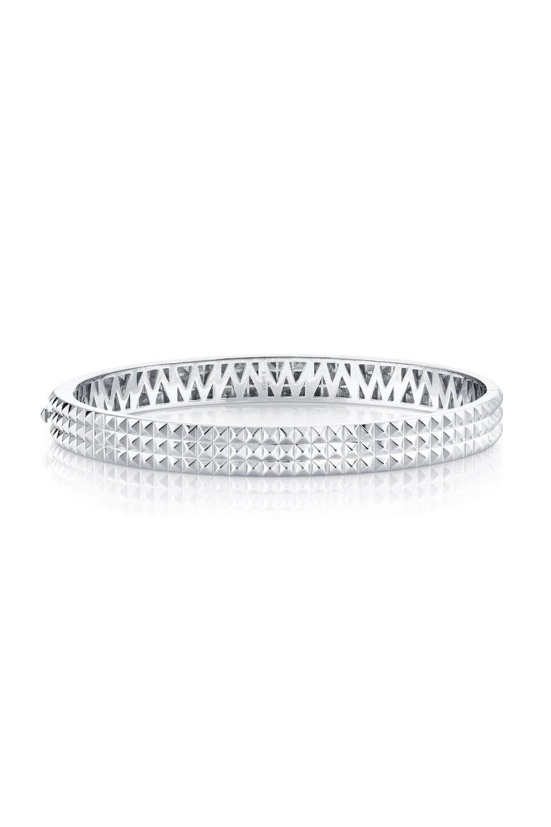 Mens Tetra Hinged Bangle Bracelet, Main, color, Silver