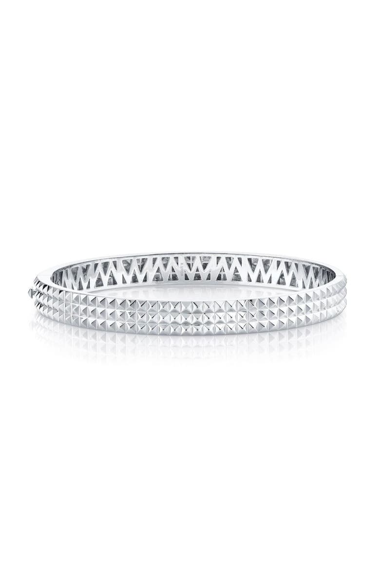 Michael M Mens Tetra Hinged Bangle Bracelet, Main, color, Silver