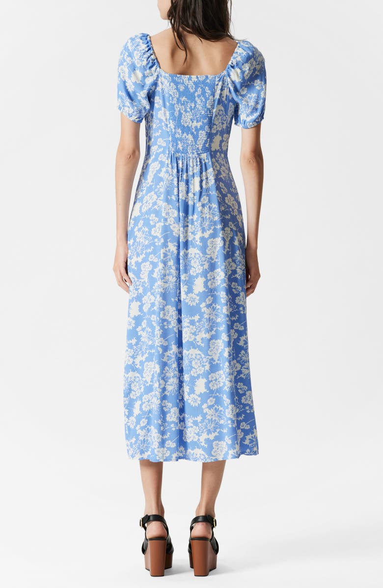 & Other Stories Ruched Linen Dress, Alternate, color, Blue Medium Harper Aop