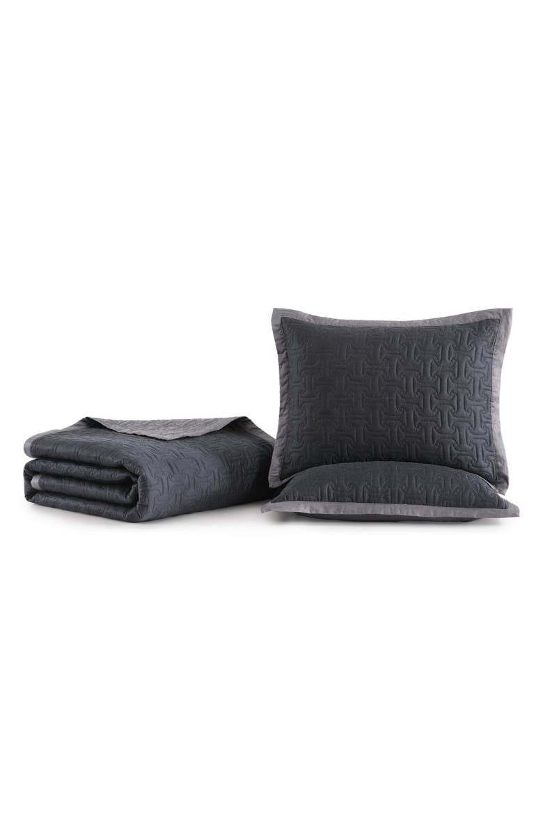 Bebejan Reversible Textured Cotton Sateen Coverlet Set, Alternate, color,
