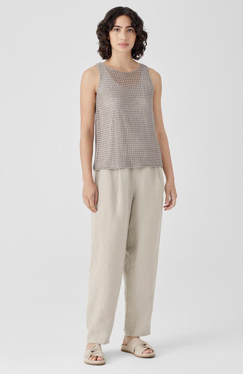Eileen Fisher Sheer Organic Linen Sleeveless Sweater In Natural