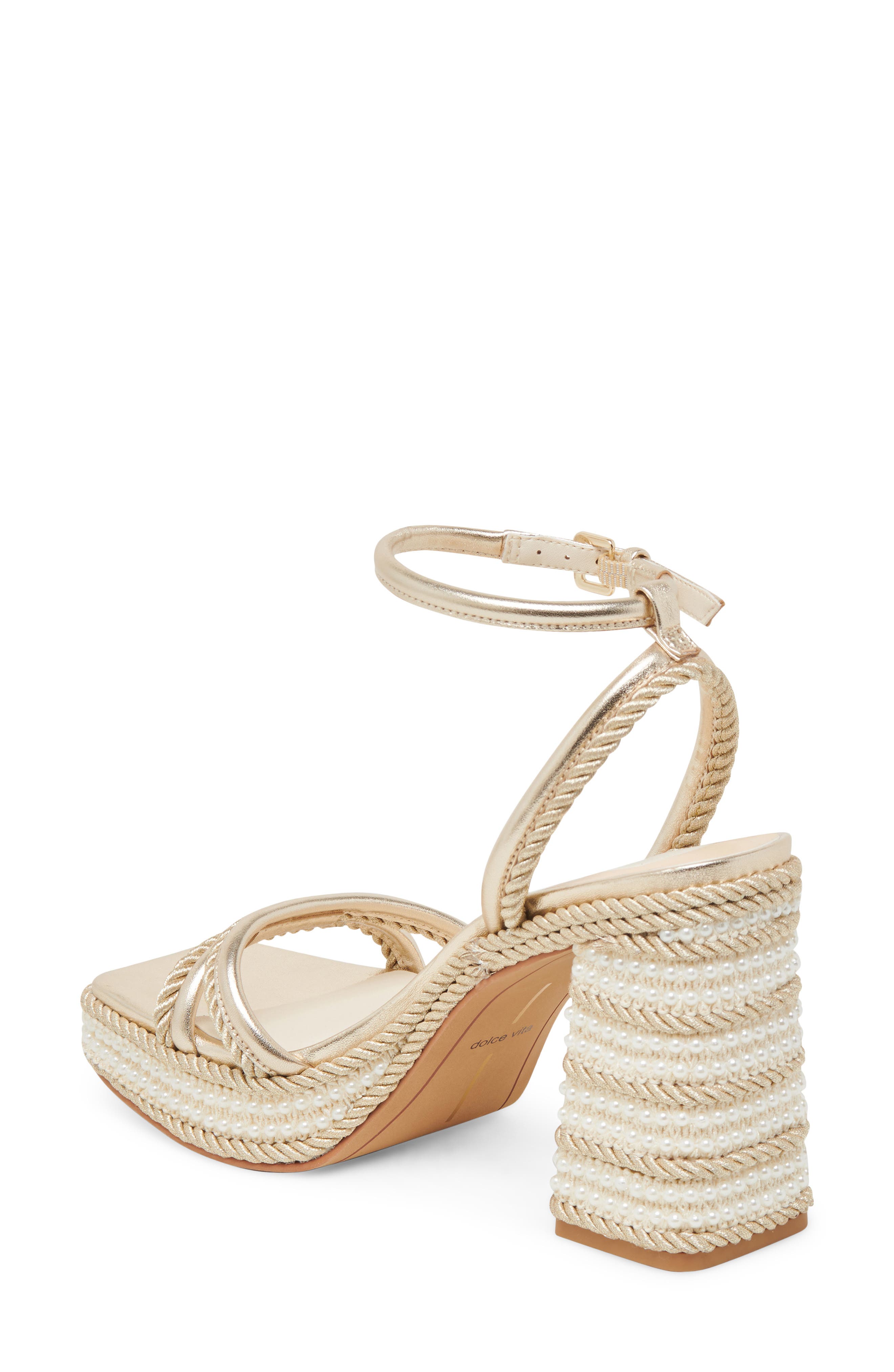 Dolce Vita Agnes Ankle Strap Platform Sandal, Alternate, color, Platinum Metallic Leather