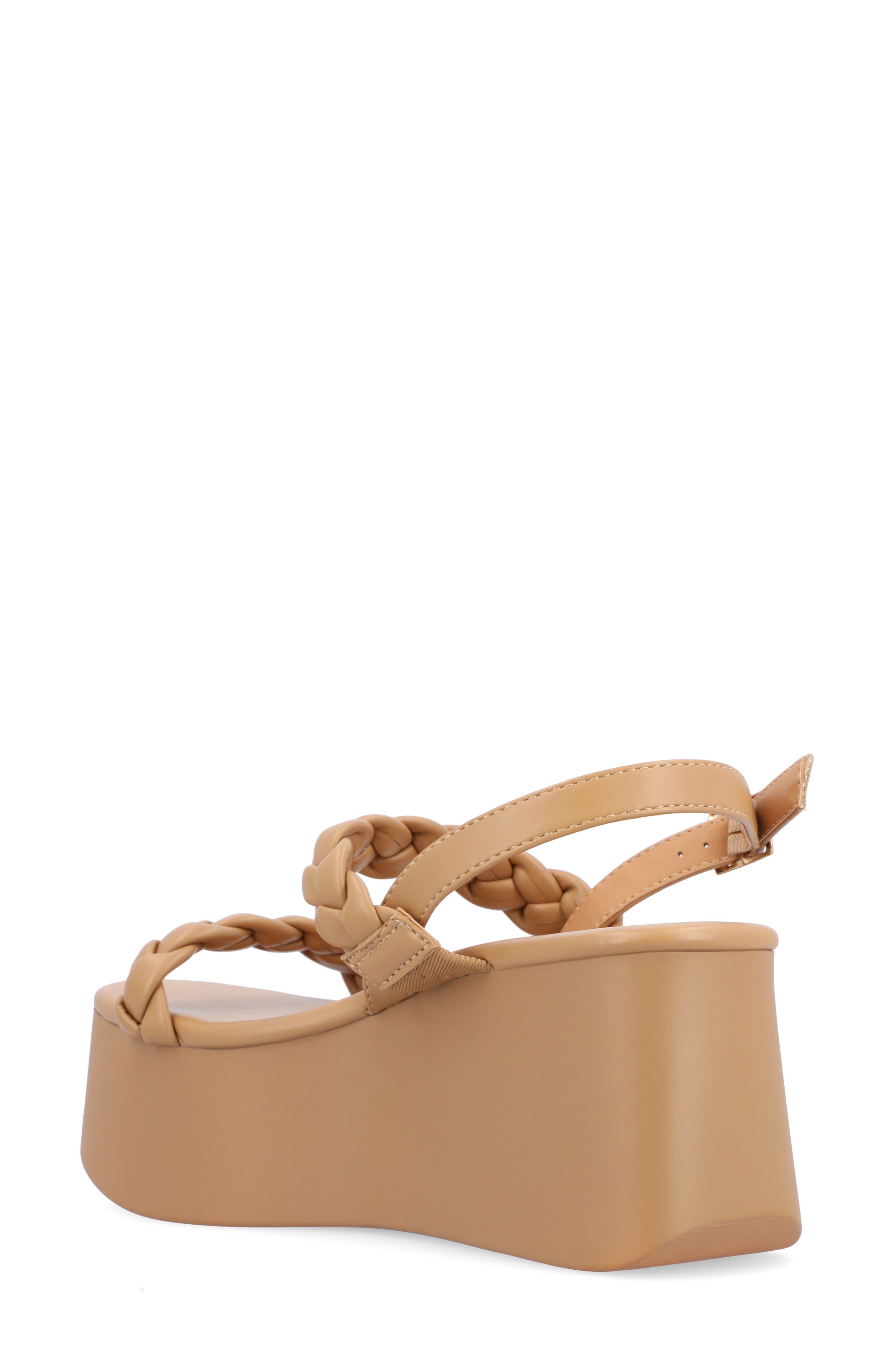 Journee Collection Zannah Braided Platform Sandal, Alternate, color, Tan