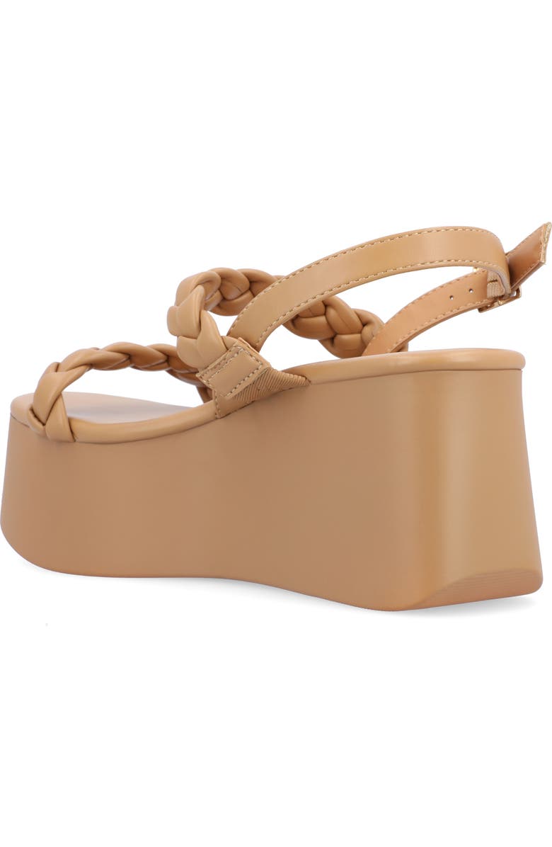Journee Collection Zannah Braided Platform Sandal, Alternate, color, Tan