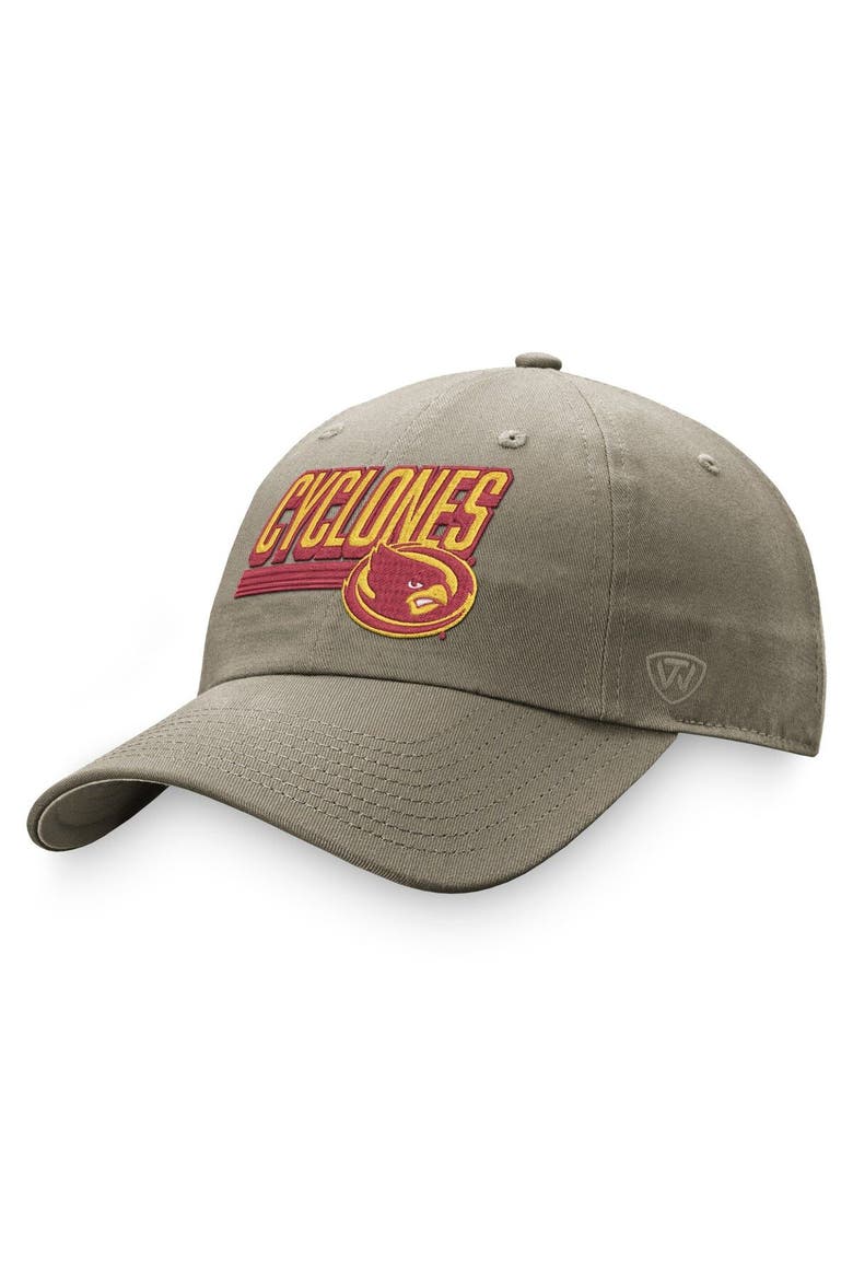 Men's Top of the World Khaki Iowa State Cyclones Slice Adjustable Hat, Main, color, Khaki