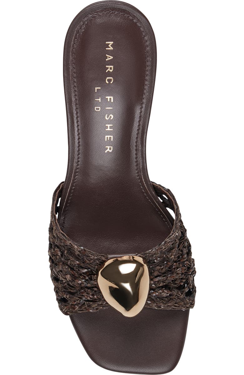 Marc Fisher LTD Farrel Embellished Square Toe Slide Sandal, Alternate, color, Dark Brown