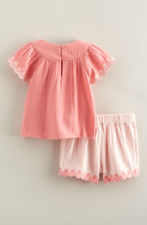 Nordstrom Flutter Sleeve Cotton Gauze Top & Shorts Set