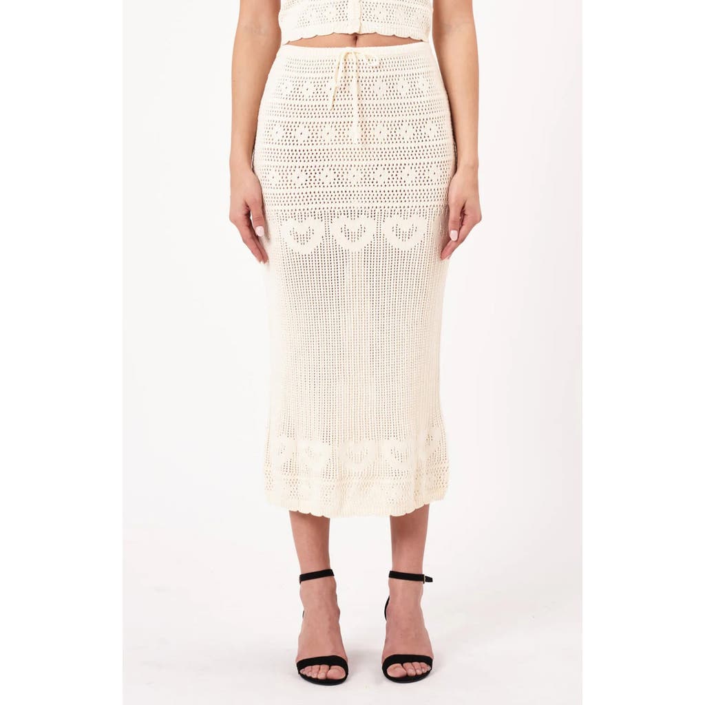 Rolla's Open Stitch Stretch Cotton Blend Skirt In Biscuit