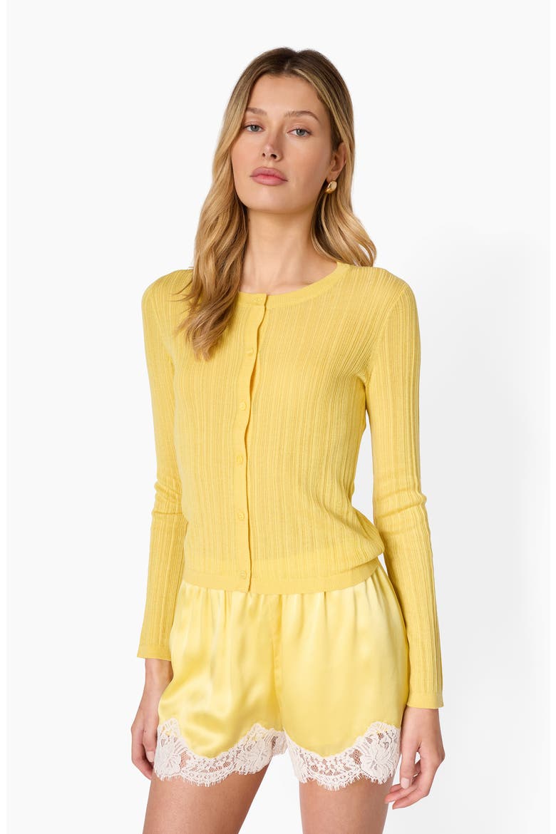 Maura Lightweight Cardigan, Alternate, color, CUSTARD