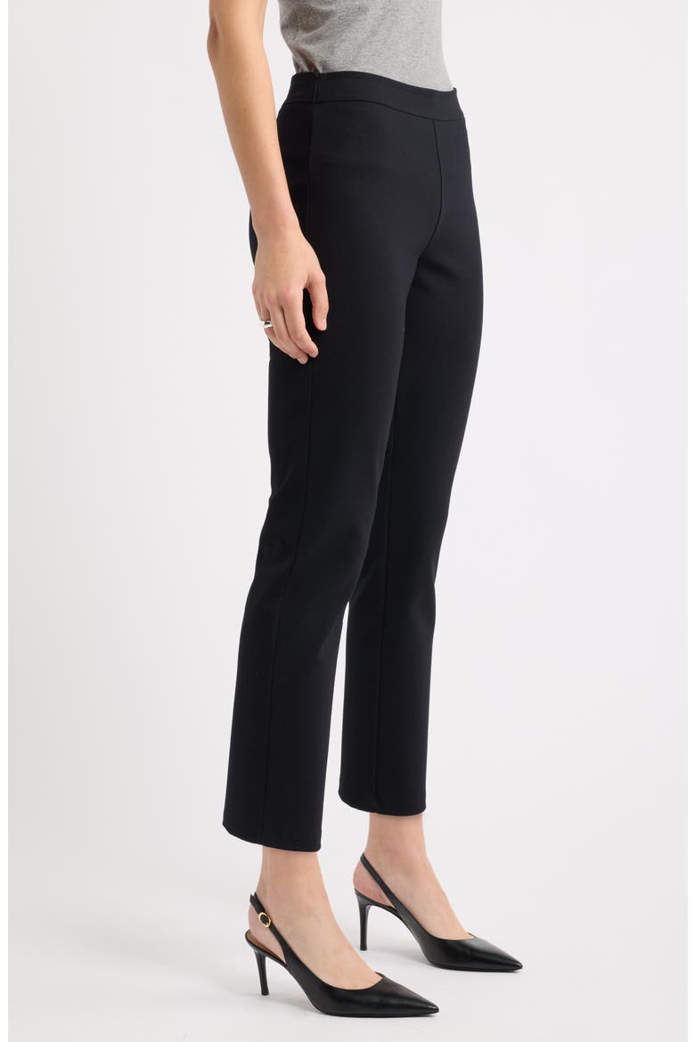 High Waist Ankle Skinny Ponte Pants, Alternate, color, BLACK