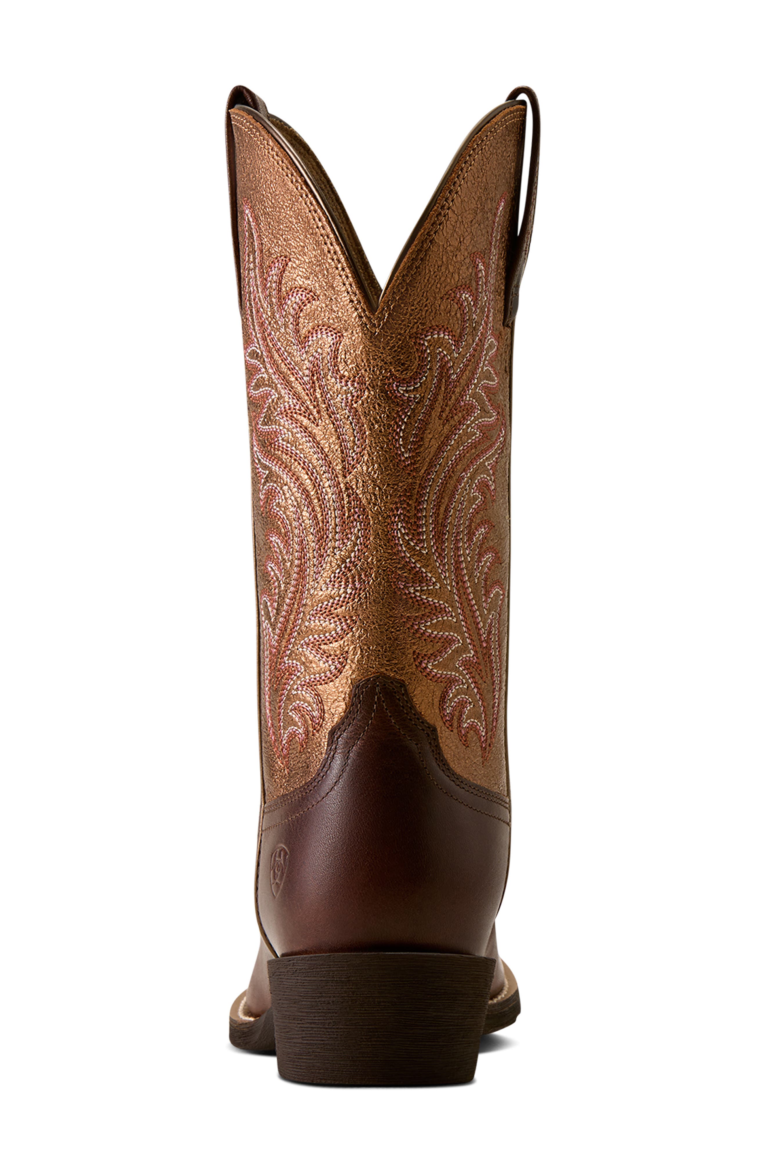 Round Up Narrow Cutter Toe Western Leather Boot, Alternate, color, ESPRESSO