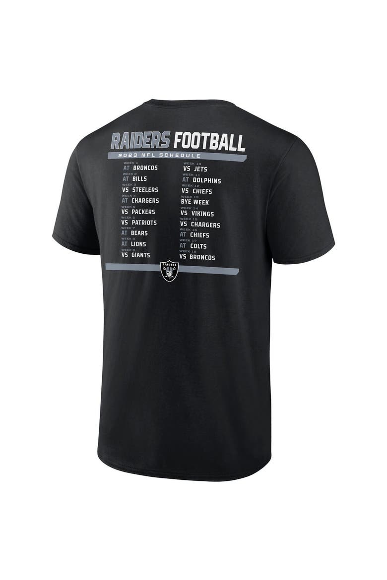 Men's Fanatics Branded Black/White Las Vegas Raiders Two-Pack 2023 Schedule T-Shirt Combo Set, Alternate, color, Black