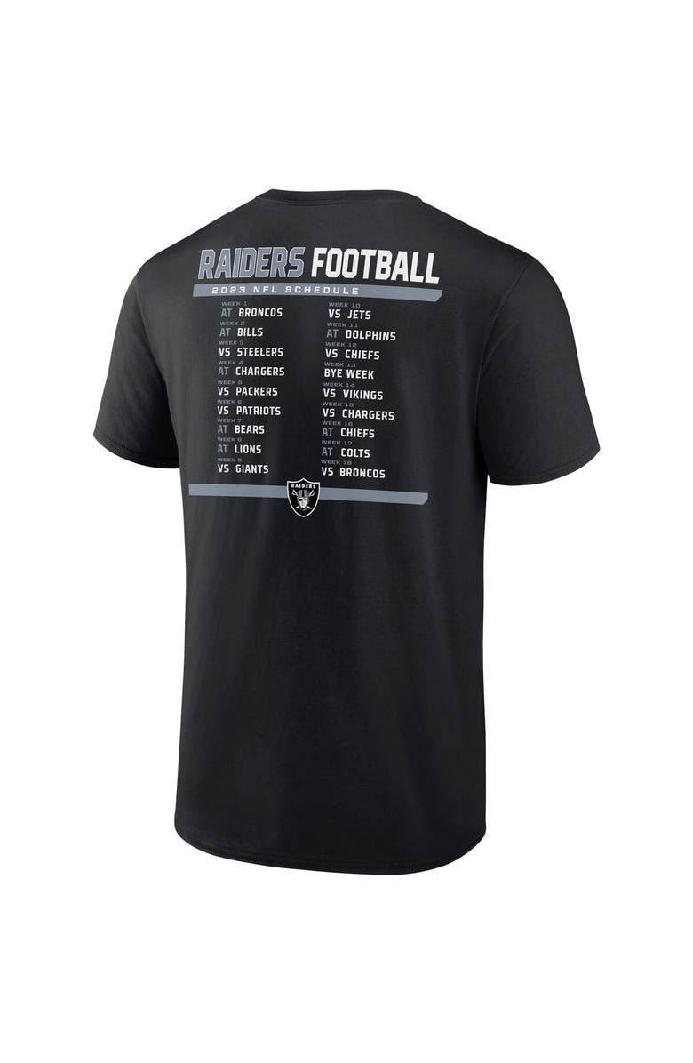 FANATICS Men's Fanatics Branded Black/White Las Vegas Raiders Two-Pack 2023 Schedule T-Shirt Combo Set, Alternate, color, Black