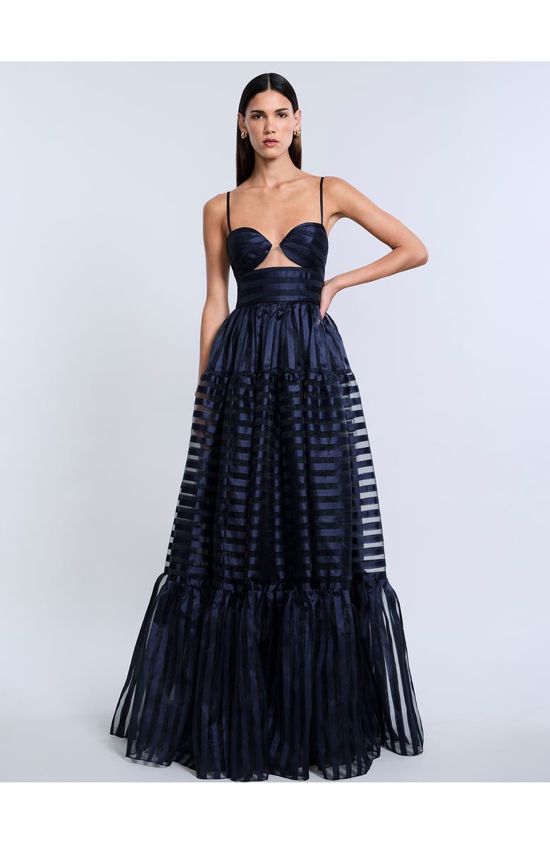 BCBGMAXAZRIA Stripe Organza Gown, Alternate, color, 
