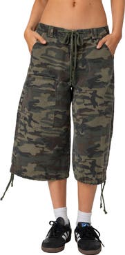 【KOOLOSET】Bunker Cargo Bermuda Pants EDIKTED Camo Low Rise Cargo Bermuda Shorts | Nordstrom