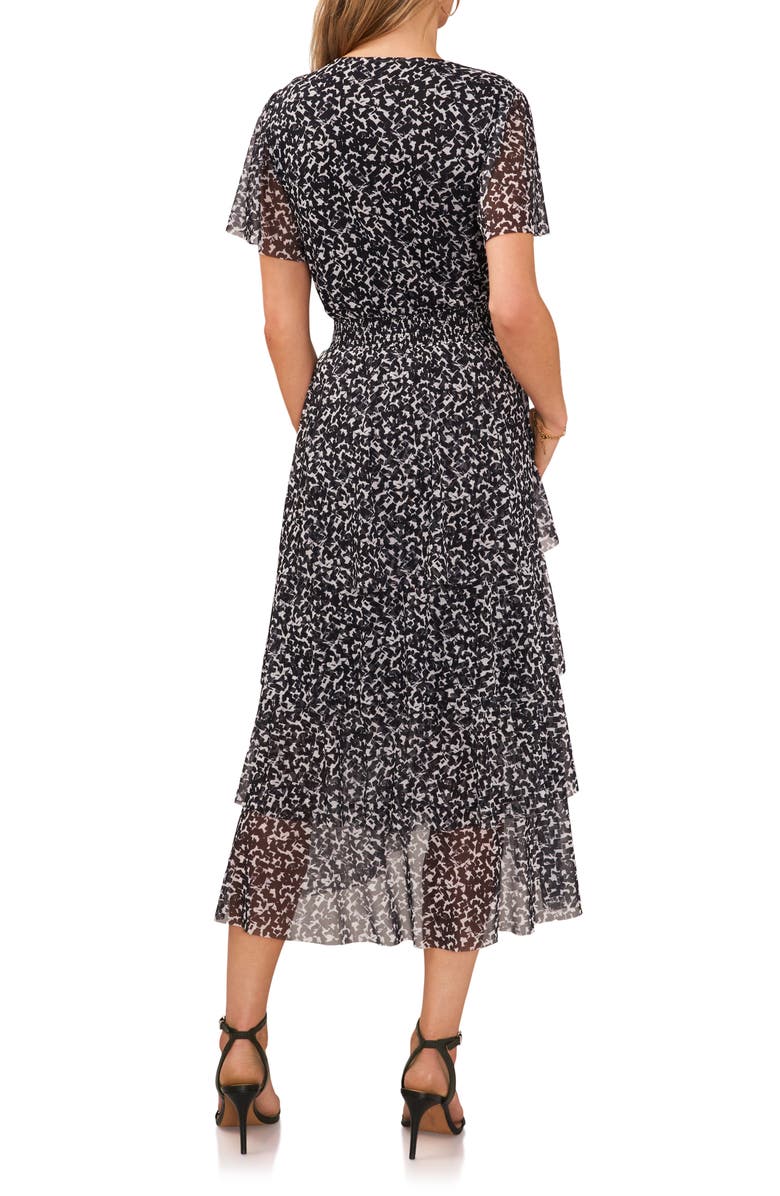 Vince Camuto Ruffle Flutter Sleeve High-Low Midi Dress, Alternate, color,