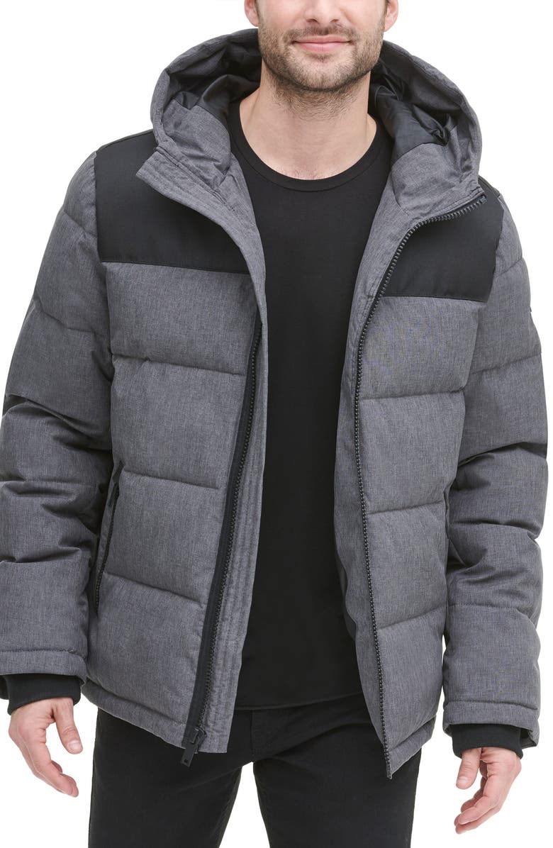 DKNY Puffer Jacket, Alternate, color, Heather Char