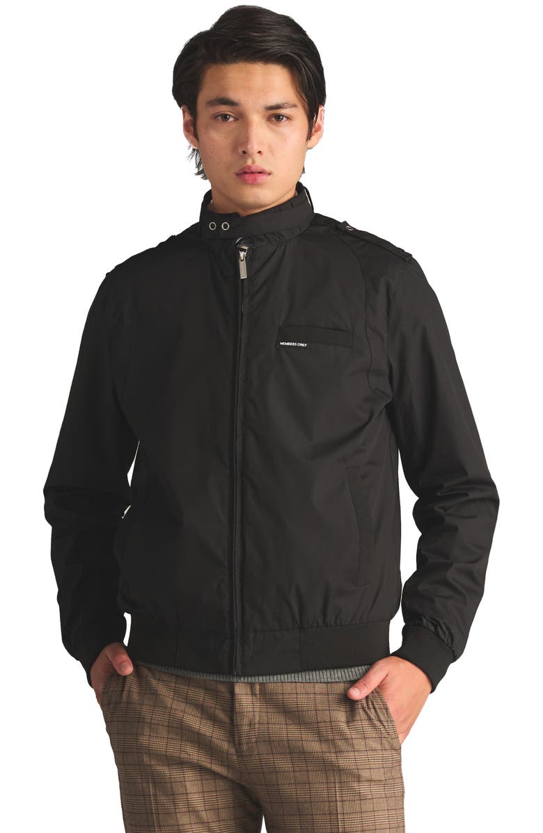 Members Only Classic Iconic Racer Jacket, Alternate, color, Black