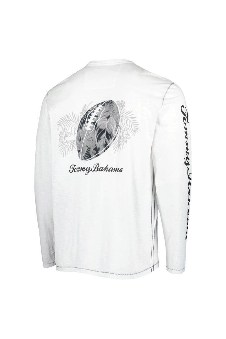 Men's Tommy Bahama White Green Bay Packers Laces Out Billboard Long Sleeve T-Shirt, Alternate, color, White