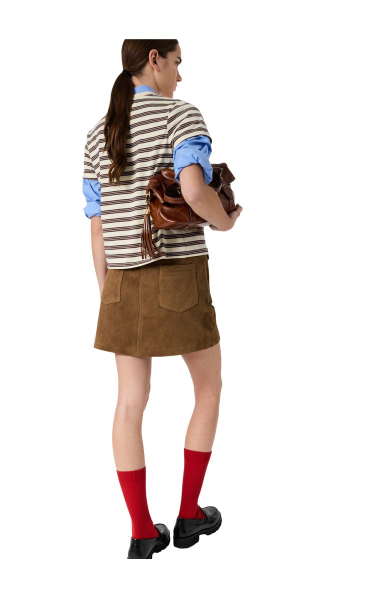 GERARD DAREL Maysane Crew Neck Striped T-Shirt, Alternate, color, Brown