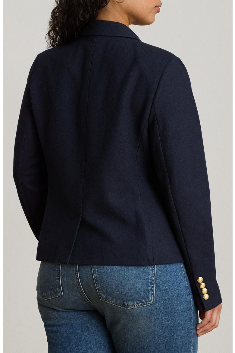 Crest Double Breasted Cotton Piqué Blazer, Alternate, color, LAUREN NAVY