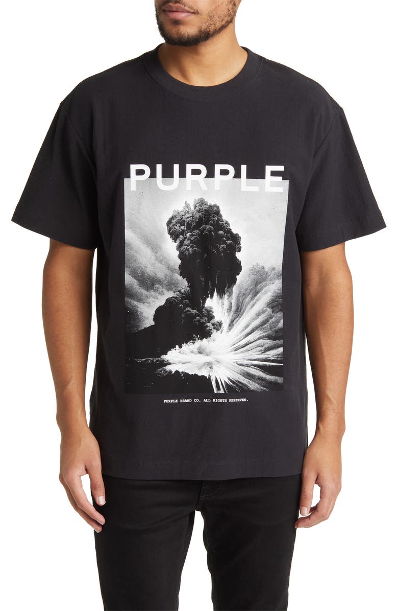 PURPLE BRAND Textured Cotton Graphic T-Shirt, Main, color,