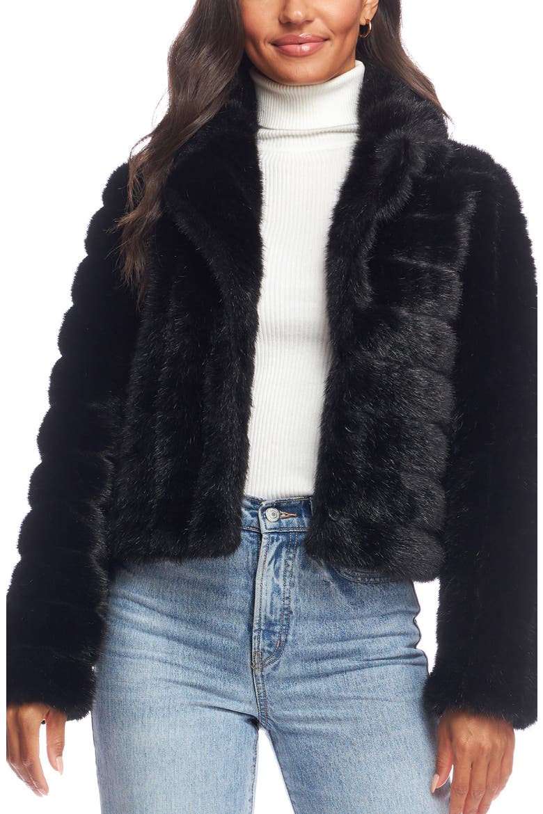 Maven Faux Fur Jacket, Main, color, BLACK
