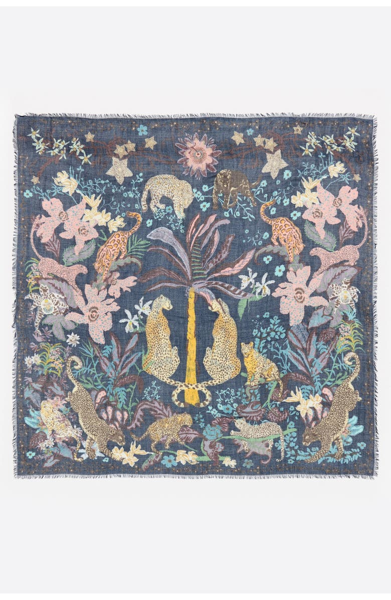 Bimba y Lola Indigo jungle shawl, Main, color, Indigo