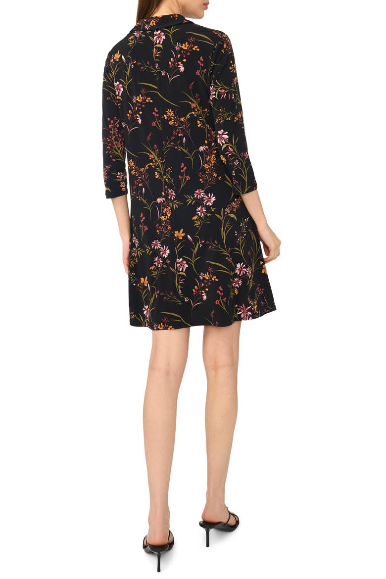 Quarter Zip A-Line Dress, Alternate, color, RICH BLACK