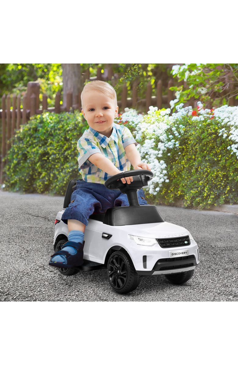 Qaba Land Rover 6V 2-in-1 Kids Ride on Car with Lights, Music, Alternate, color, White