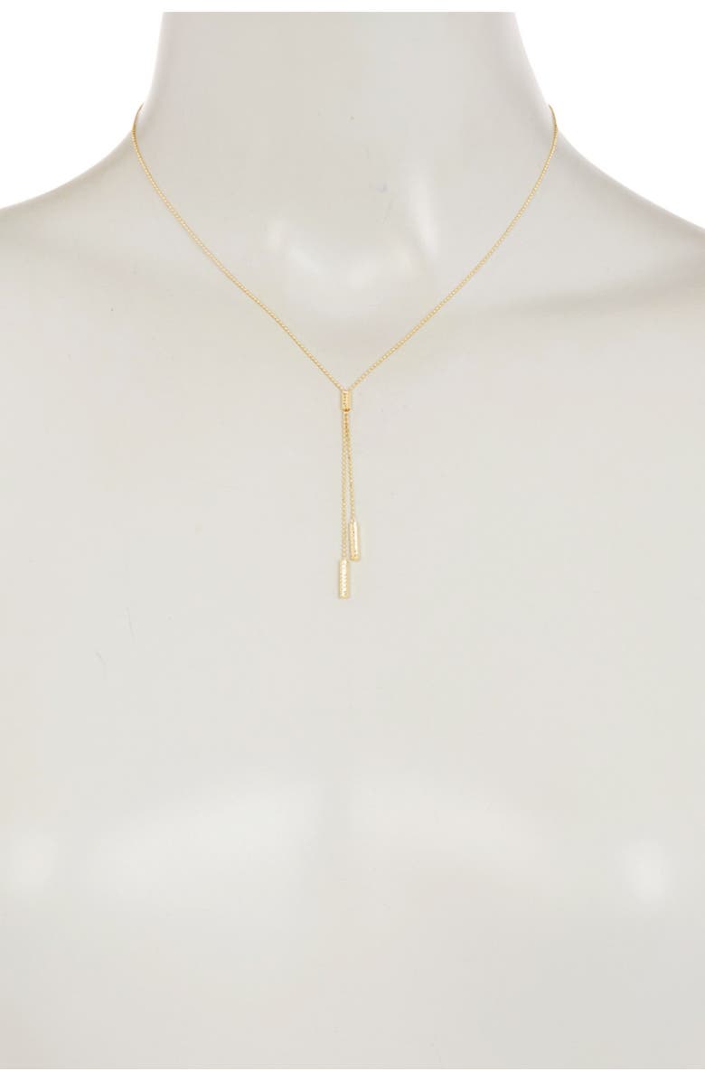 KARAT RUSH 10K Yellow Gold 17" Diamond Cut Bead & Bar Lariat Necklace, Main, color, 